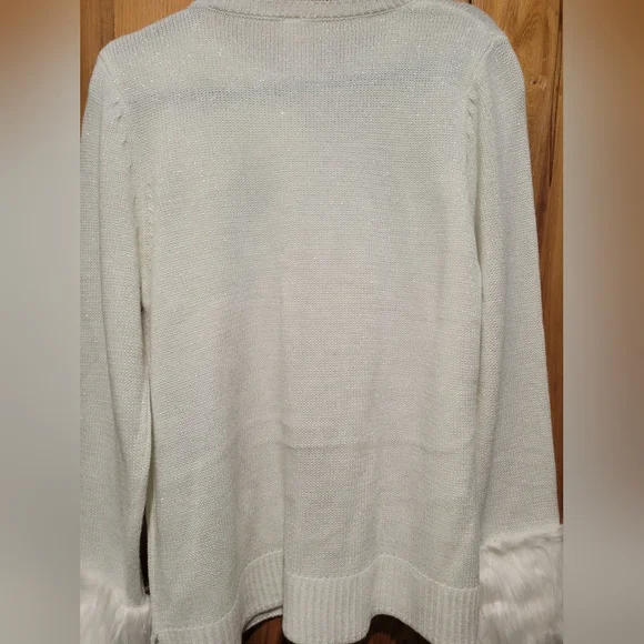 Let It Snow Sweater with Faux Fur Cuffs - Picture 8 of 14